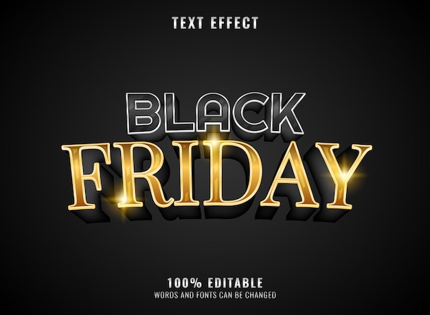 Golden black friday editable text effect