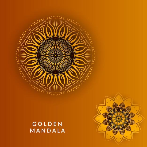 Golden Blue mandala art background design