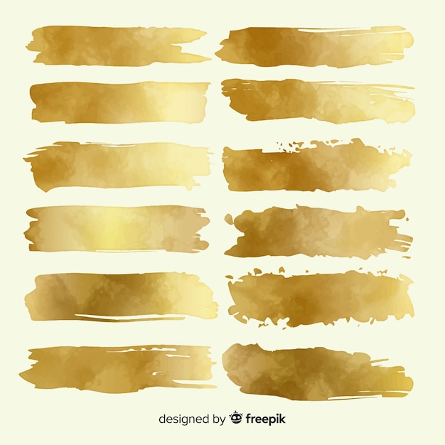 Vector golden brush stroke pack