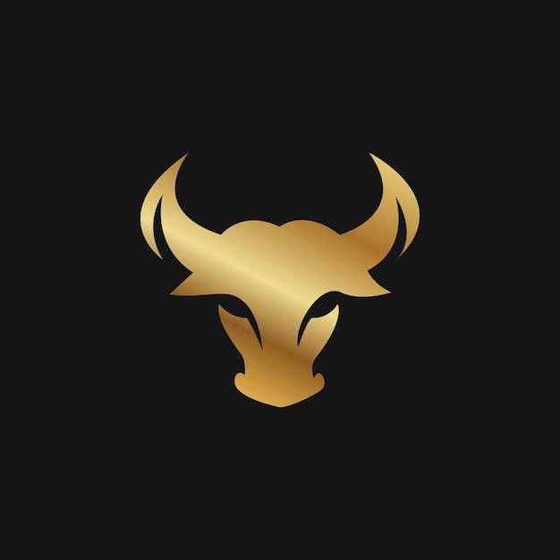 Golden bull logo design template