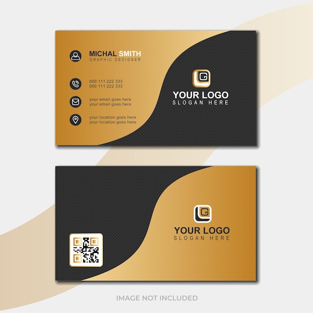 Golden business card design template visiting card design