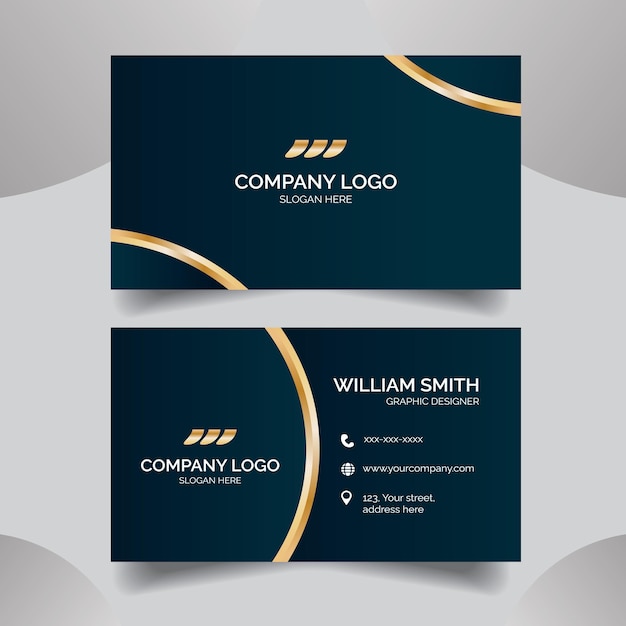 Golden business card design template