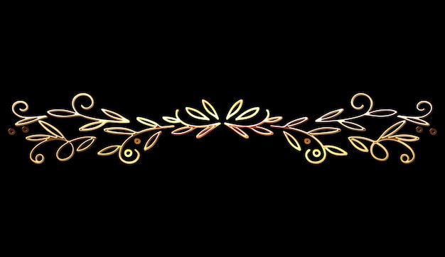 Golden Calligraphic Divider. Hand Drawn Luxury Shiny Design Element. Vector Illustration.