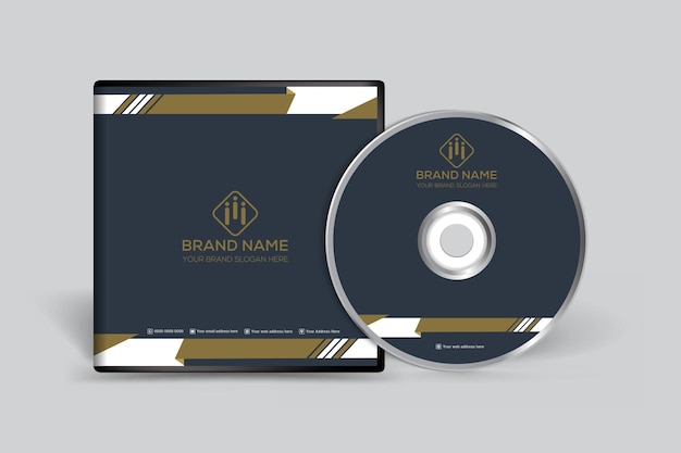 Golden CD cover mockup template