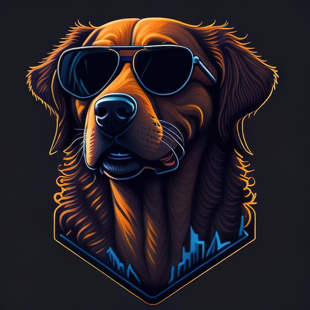 Golden Charm Enchanting Golden Retriever Illustration for Stylish Tees