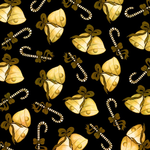 Golden Christmas Pattern Background