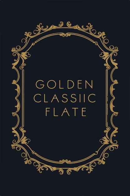 Vector golden classic flat vector frame