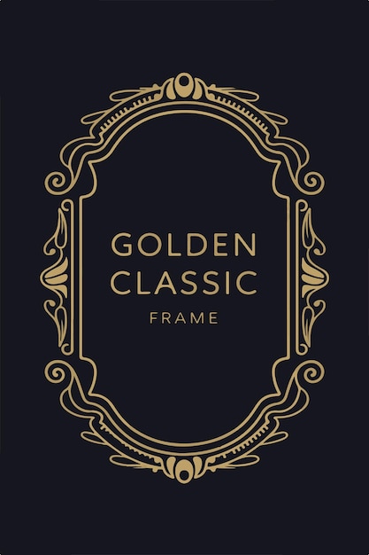 golden classic flat vector frame