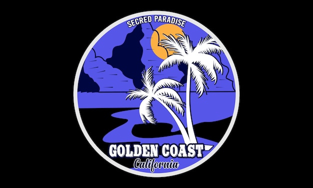 Golden Coast California Paradise T-shirt Design