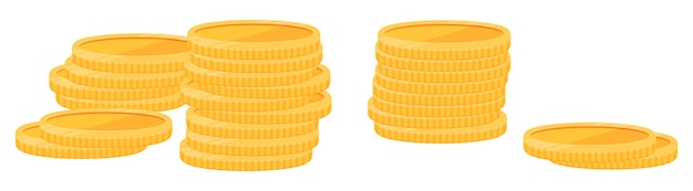 Golden coin stacks Money cash cartoon icon