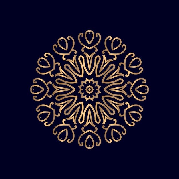 Golden color Circulated mandala Luxury ornamental design