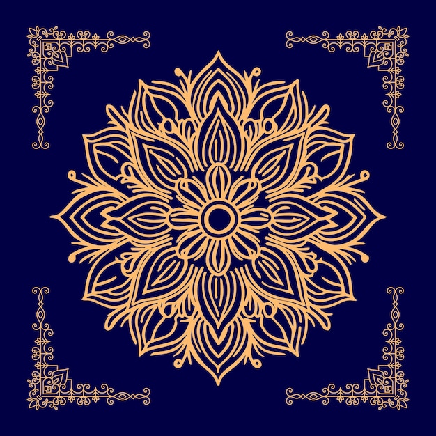 Golden color luxury mandala background