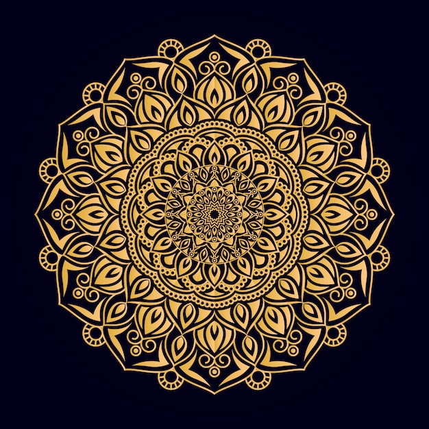 Golden color ornamental mandala