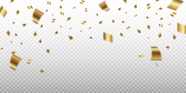 Golden confetti background Gold confetti falling from the top Birthday celebration Vector EPS 10