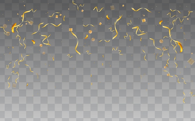 Golden confetti on an isolated background.