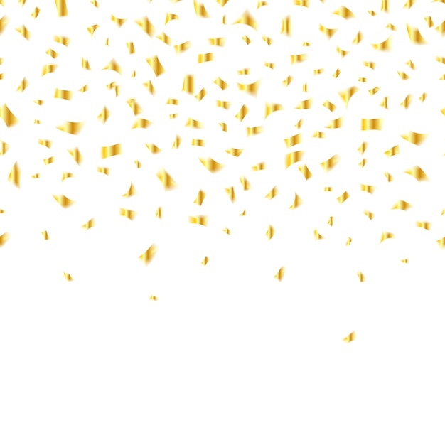 golden confetti on white