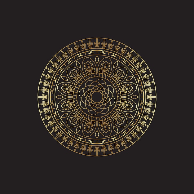 Golden Creative Mandala Design On Background