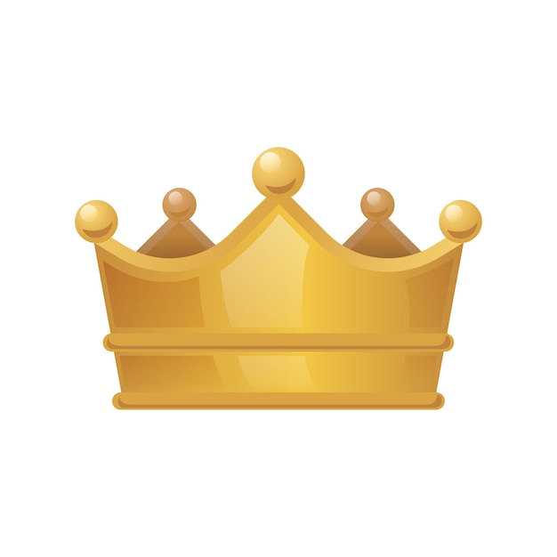 Golden crown isolated on white background, vector illustration