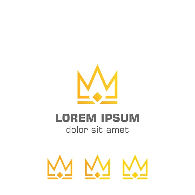 Golden crown Vector logo template