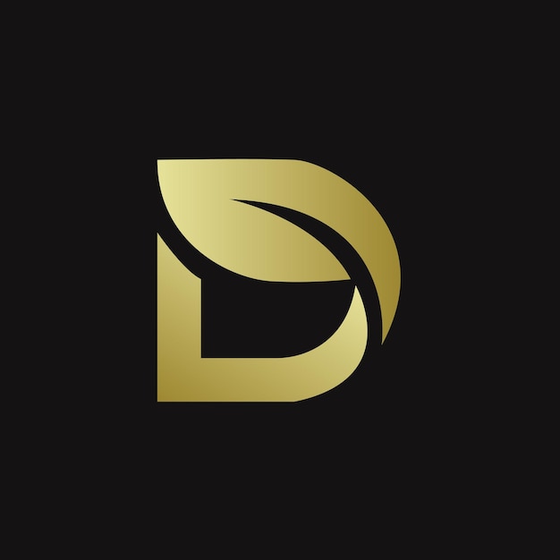 Golden d letter logo design template