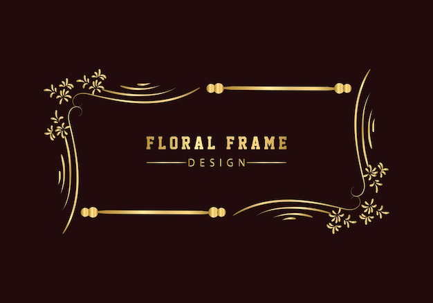 golden decorative floral luxury frameFloral retro pattern