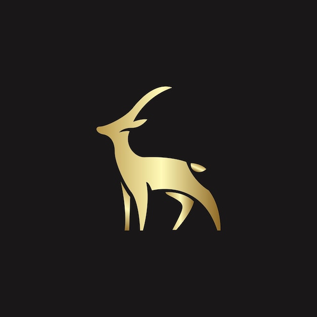 Golden deer logo design