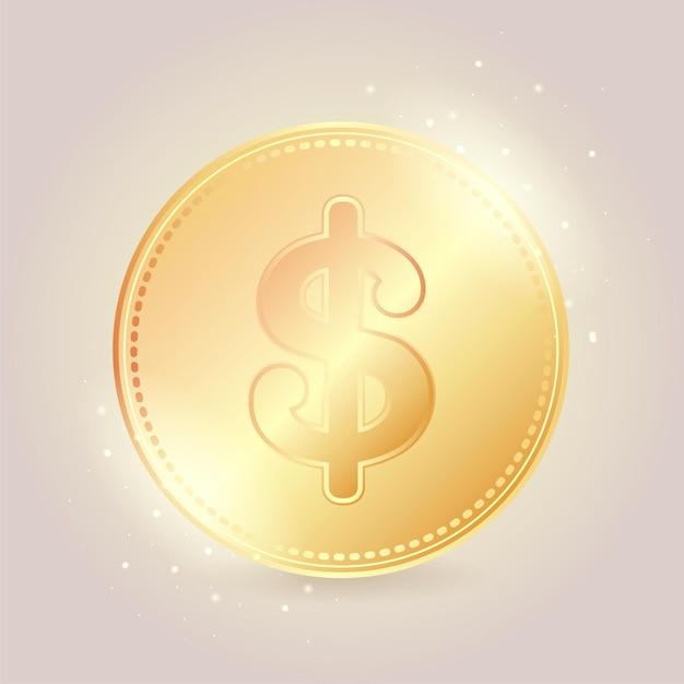 Golden dollar isolated coin icon. vector illustration