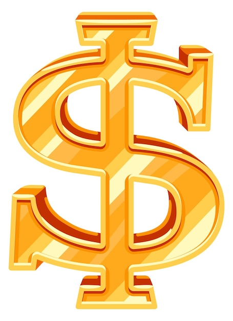 Golden dollar sign Money symbol Currency icon