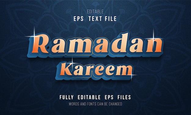 Golden and Editable Ramadan kareem text effect style