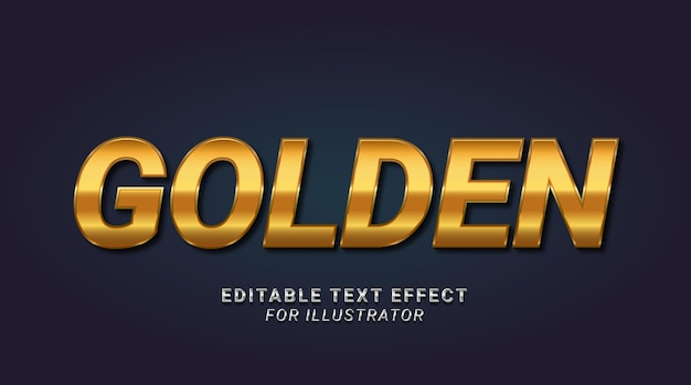 Golden Editable Text Effect for Illustrator