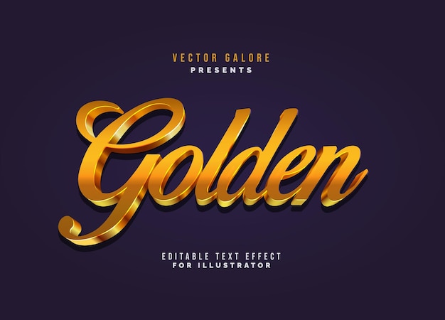 Golden Editable Text Effect for Illustrator