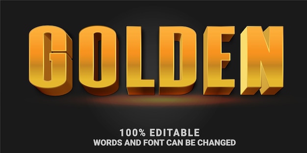 Golden editable text effect