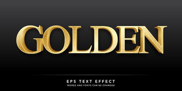 golden editable text effect