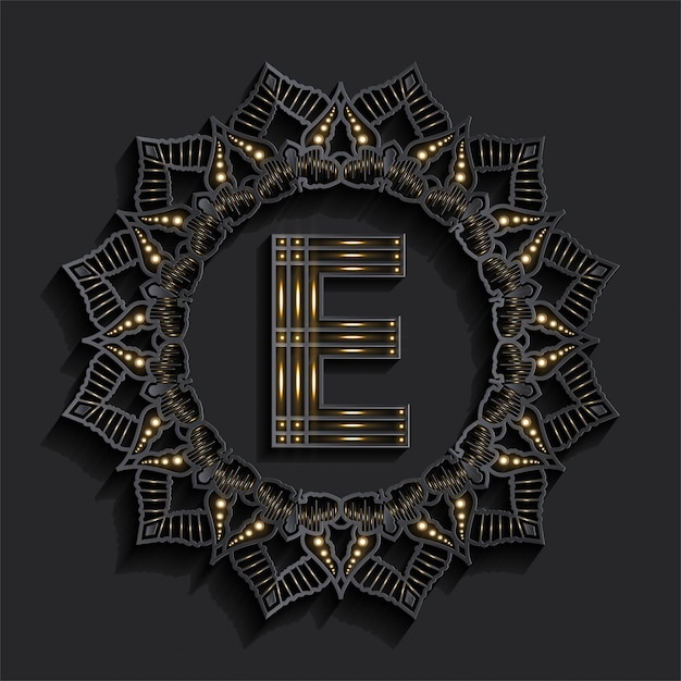 golden effect monogram logo