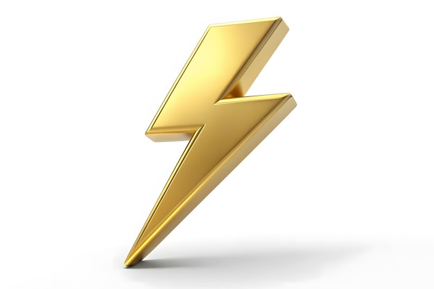 Golden Electric 3D Icon isolated on white background Vector illustration