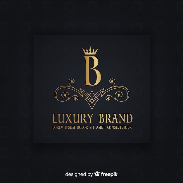 Golden elegant logo template with ornaments