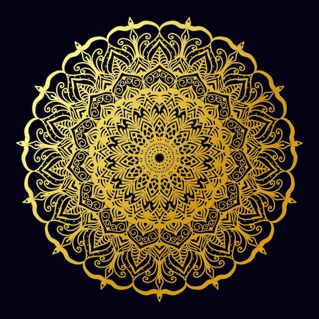 Golden elegant mandala free vector