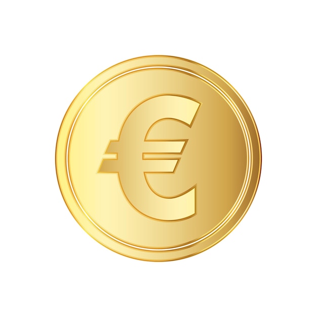 Golden euro coin icon Vector illustration