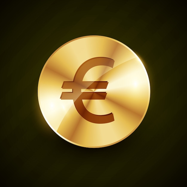 Golden euro symbol coin shiny 