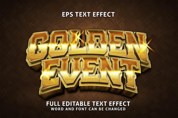 Golden event 3d text effect premium vectors