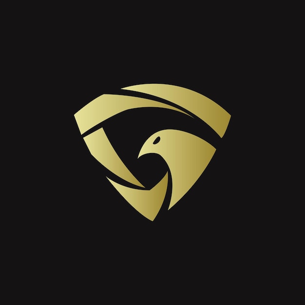 Golden falcon logo design template