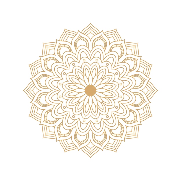 Golden Flat Mandala Vector