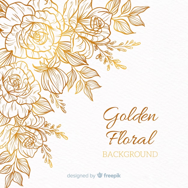 Golden floral background 