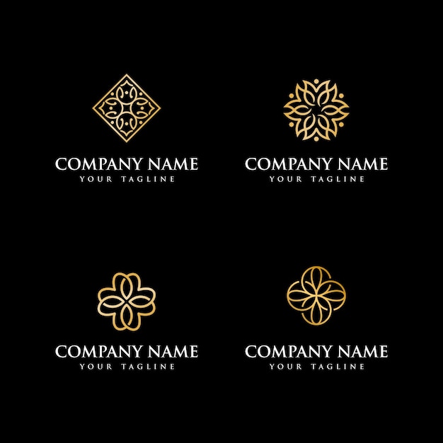 Golden floral luxury symbol