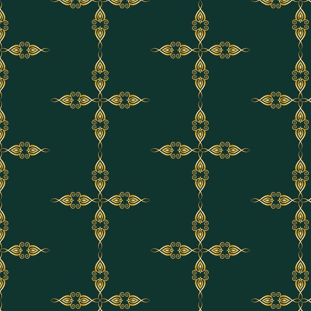 Vector golden floral ornament frame pattern background design vector on sacramento green