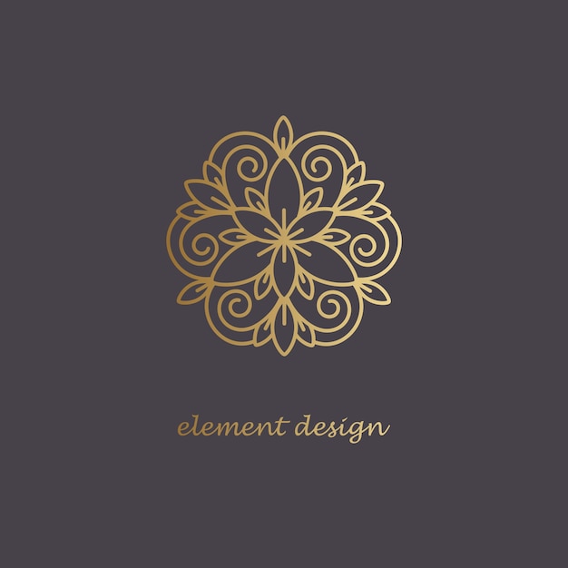 Golden floral and ornamental logo