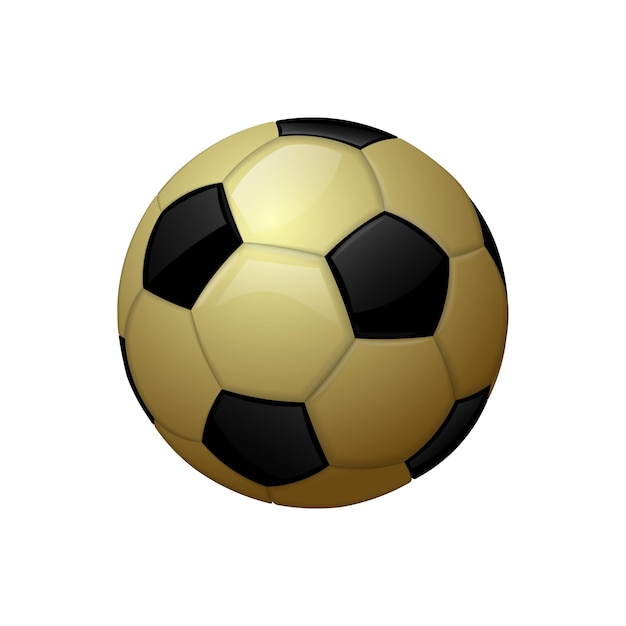 Golden football or soccer ball Sport equipment icon