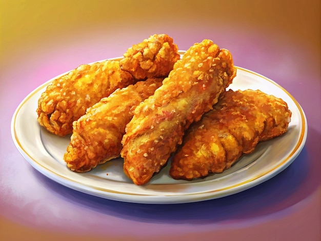 Vector golden fried chicken tenders