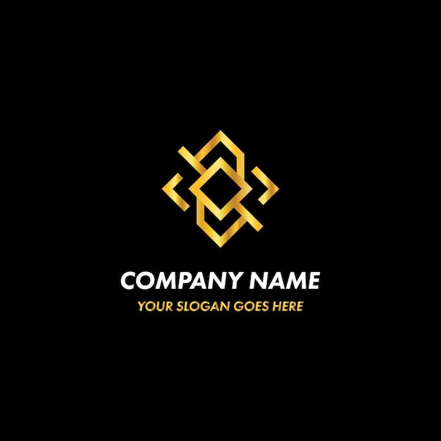 golden geometric business company logo concept