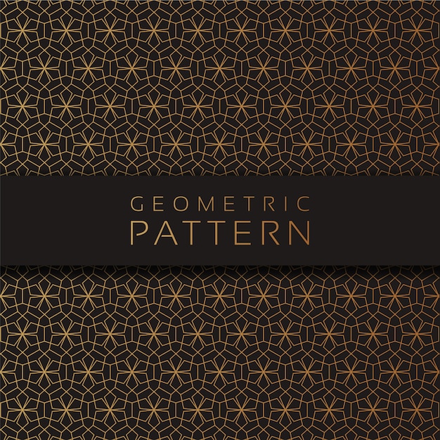 Golden geometric pattern background